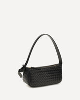 Intrecciato leather Shoulder Bag - BLACK | Base Blu