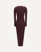 Rib knit polo long Dress - BORDEAUX | Base Blu