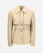 Giacca Stenzone convertibile in pelle - BEIGE | Base Blu