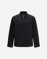 Mecano Shirt in virgin wool - BLACK | Base Blu