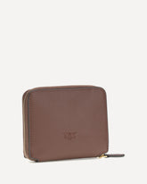 Leather zip-around Wallet - BROWN | Base Blu