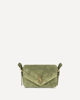 Small LouLou matelassé suede Shoulder Bag - GREEN | Base Blu