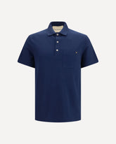 Cotton piqué Polo with VLogo - BLUE | Base Blu