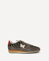 Stud Up Low-Top Sneakers - BROWN | Base Blu