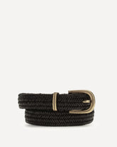Braided stretch leather Belt - BLACK | Base Blu