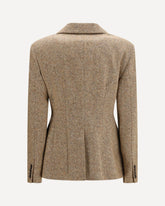 Virgin wool Donegal Jacket with monili - BEIGE | Base Blu