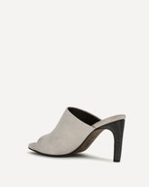 Suede Mules with Precious Heels - GREY | Base Blu