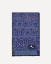 jacquard wool and silk Scarf - BLUE | Base Blu