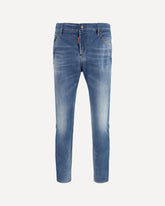Cotton Jeans with logo application - BLUE | Base Blu