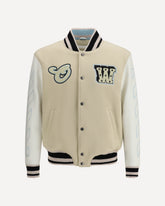Varsity Star Logo Jacket - BEIGE | Base Blu