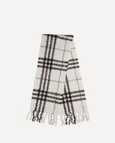 Alpaca-wool blend bouclé Scarf - WHITE | Base Blu