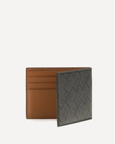 Leather bifold Wallet with Gancini pattern - GREY | Base Blu