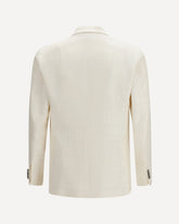 double-breasted linen and cotton Blazer - CREAM | Base Blu