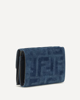 Trifold Wallet with FF monogram in jacquard - BLUE | Base Blu