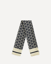 Foulard Toute La V in seta  - CREMA  | Base Blu