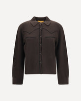Cropped Western cashmere Shirt - BROWN | Base Blu