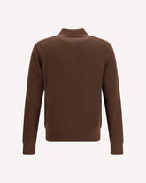 Polo a maniche lunghe in lana - MARRONE | Base Blu