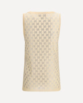 Sleeveless Top with all-over glittering GG logo - PINK | Base Blu