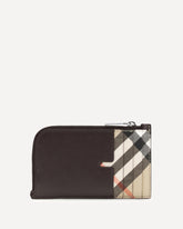 Portacarte con cerniera e dettaglio Check​ - MULTICOLORE | Base Blu