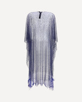 Long tulle and crystal-embellished Poncho - BLUE | Base Blu