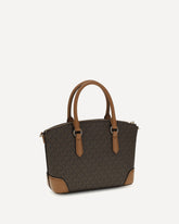 Borsa a Mano Laila media con logo - MARRONE | Base Blu
