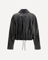 Balloon leather Jacket - BLACK | Base Blu