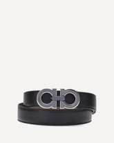 Cintura reversibile Gancini - NERO | Base Blu