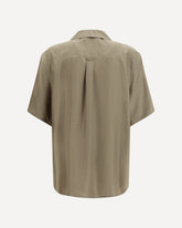 Camicia in raso di seta con motivo geometrico - MULTICOLORE | Base Blu