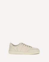 Leather Sneakers with logo - BEIGE | Base Blu