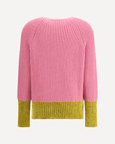 Maglione in lana con motivo color block - ROSA | Base Blu