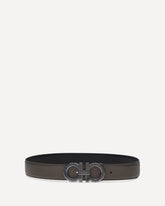 Cintura reversibile Gancini - MARRONE | Base Blu