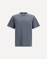 T-shirt in cotone con logo  - GRIGIO | Base Blu
