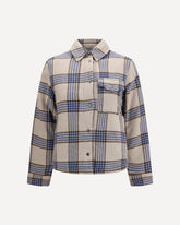 Alaskan checked wool blend Overshirt - BEIGE | Base Blu