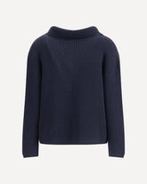 Short Cardigan with hook-and-eye closure - BLUE | Base Blu