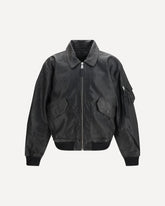 CWU-36/P leather UV Bomber Jacket - BLACK | Base Blu