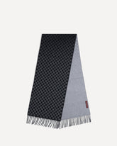 Wool and cashmere Scarf with a gradient GG motif - BLACK | Base Blu