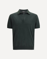 Cotton and silk blend Polo Shirt - GREEN | Base Blu