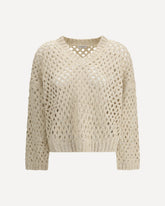 Jumper with  Dazzling Net construction - BEIGE | Base Blu