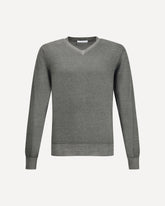 Green V-neck Sweater - GREY | Base Blu