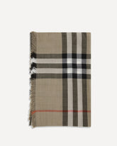 Sciarpa reversibile in lana e seta Check - BEIGE | Base Blu