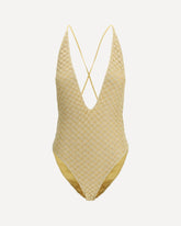 Lamé viscose one-piece Swimsuit - GOLD | Base Blu