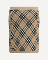 Archivio Check Miniskirt - BEIGE | Base Blu