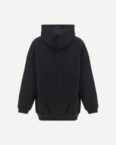 Cotton-nylon zip-up Hoodie - BLACK | Base Blu