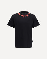 Neck Logo cotton T-shirt - BLACK | Base Blu