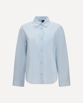 Lightweight textured cotton-blend poplin Shirt - LIGHT BLUE | Base Blu