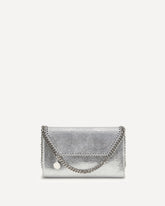 Falabella metallic finish Shoulder Bag - SILVER | Base Blu