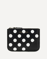 Polka-dot leather Coin Purse - BLACK | Base Blu