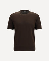 Short-sleeve cotton T-shirt - BROWN | Base Blu