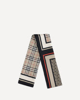 Foulard in seta con collage di stampe - BEIGE | Base Blu