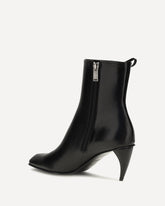 Curved-heel Ankle Boots with side lacing - BLACK | Base Blu